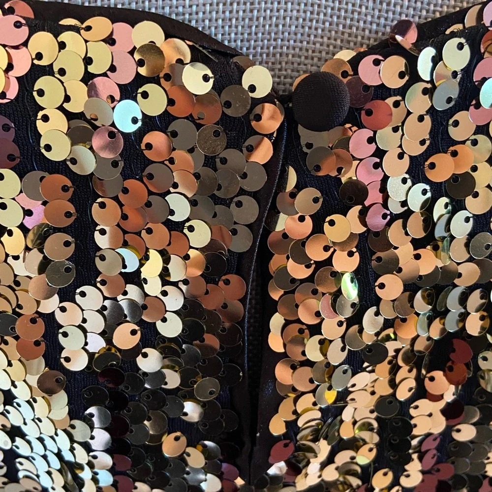 NEW! Anthro! Eva Franco Metallic Ombré Sequin Tshirt NWT Anthro msrp $118 - Picture 4 of 8